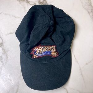 Vintage Black Philadelphia 76ers Baseball Cap